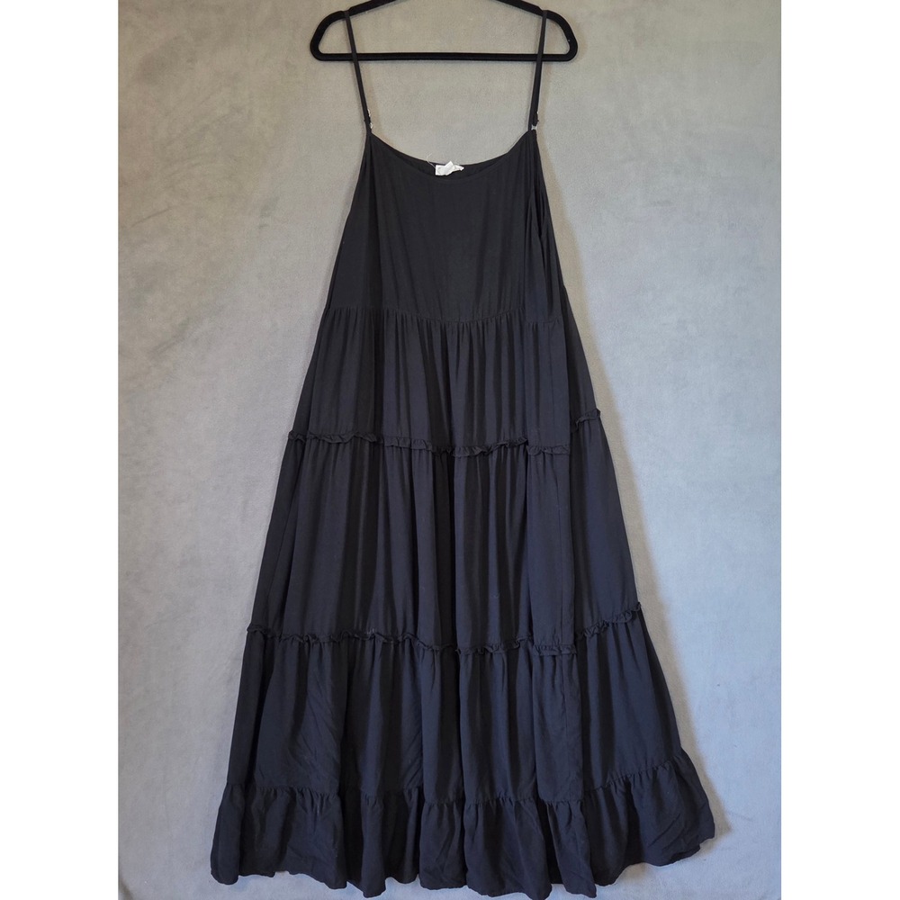 Chic Soul Tiered Maxi Dress Women's 3X Ruffle Boho Cottage Beach Witchy
